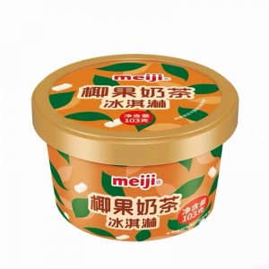 明治椰果奶茶冰淇淋杯装雪糕（珍珠奶茶）103g 12杯
