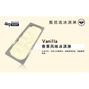 甄优选牛乳餐饮大桶装冰淇淋香草风味冰淇淋  4KG