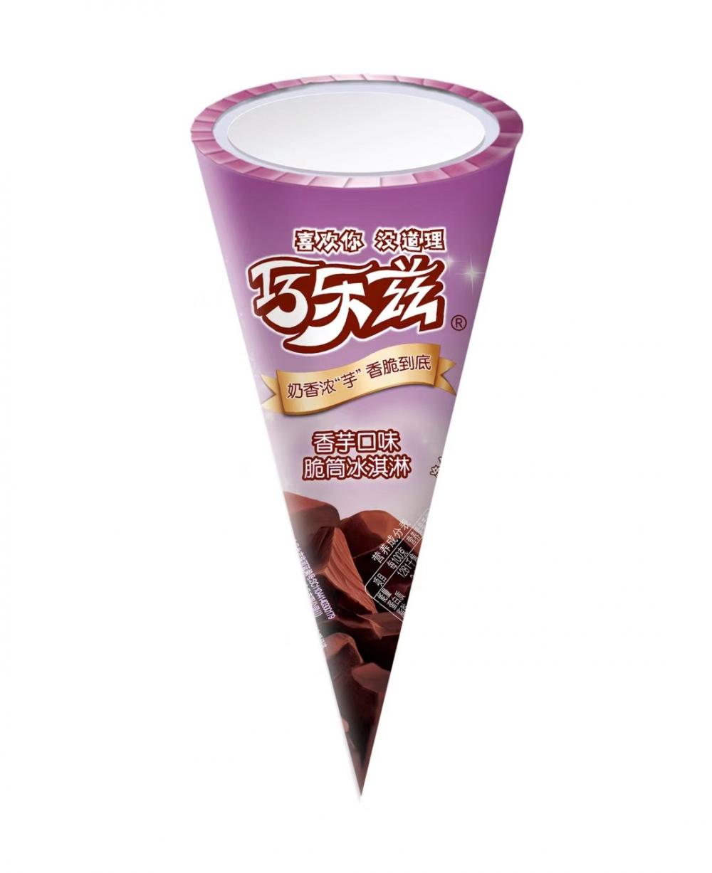 伊利 巧乐兹香芋口味脆皮甜筒冰淇淋冰激凌冷饮 73g 16支(1)